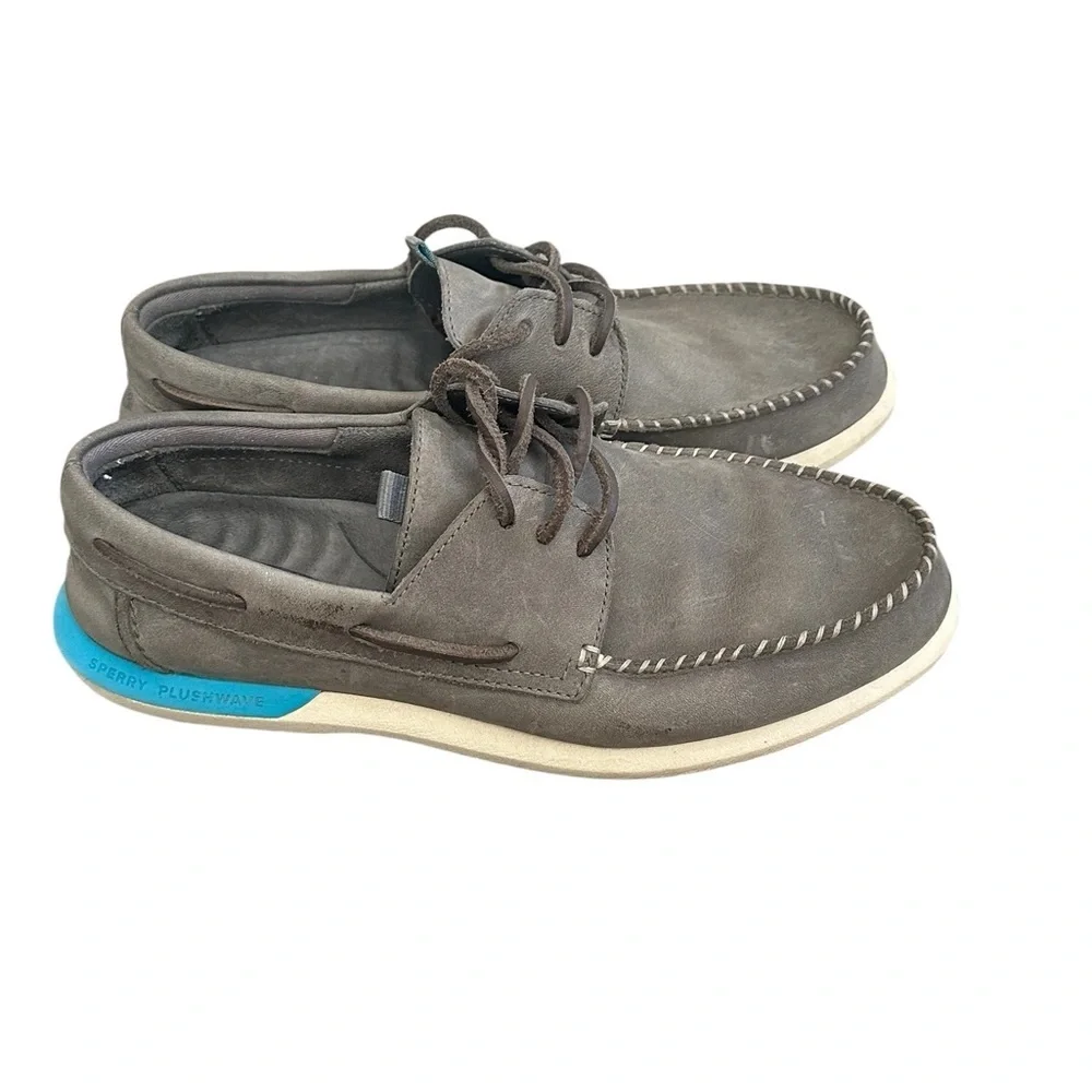 Sperry Top Sider Mens A/O Plushwave 2.0 Gray Boat Shoes Size 10.5